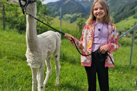 Alpakaspaziergang mit Karin