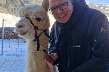 Alpaka Spaziergang mit Karin