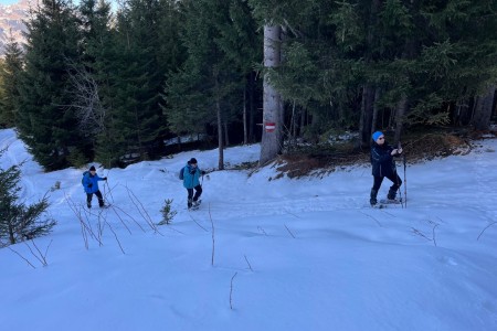 Schneeschuhwanderung mit Toni im Bereich der Grafenalm