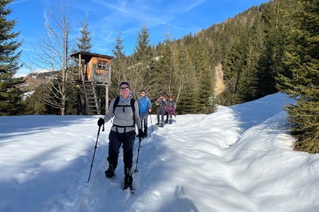 Schneeschuhwanderung mit Toni im Bereich der Breitenebenalm