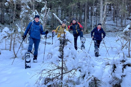 Ganz gemütliche Schneeschuhwanderung mit Toni im Bereich Finsterwald