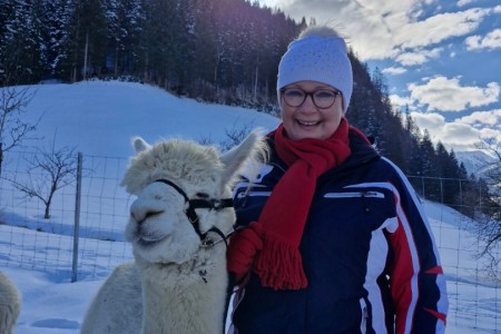 Alpakaspaziergang mit Karin