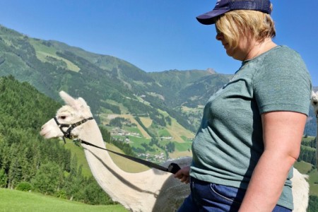 Alpakawandern mit Karin