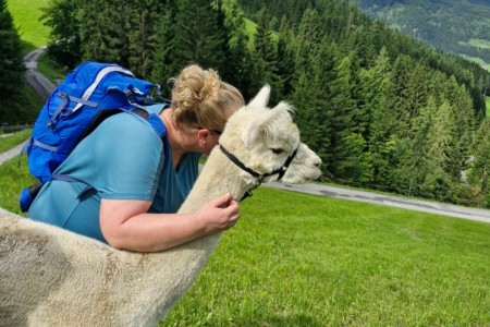 Alpakawanderung mit Karin